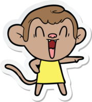sticker van een cartoon lachende aap png