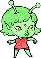 pretty cartoon alien girl png