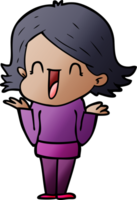 cartoon happy woman png