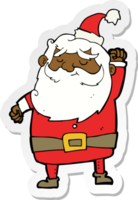 sticker of a cartoon santa claus punching air png