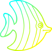 cold gradient line drawing of a cartoon angel fish png