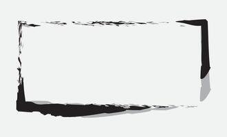 negro grunge cuadrado cepillar. rectangular marco vector
