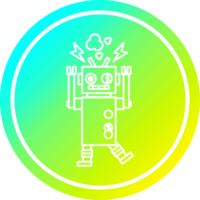 malfunctioning robot circular icon with cool gradient finish png