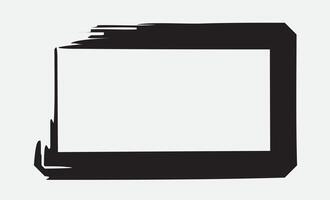 textura marcos, negro grunge cuadrado cepillar, rectangular marco vector