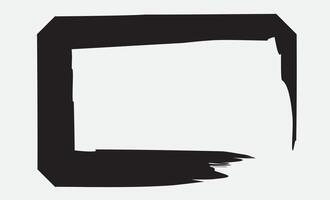 negro grunge cuadrado cepillar, textura marcos, rectangular marco vector