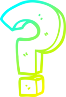 cold gradient line drawing of a cartoon question mark png