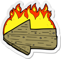 sticker of a cartoon burning direction arrow png
