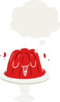 cartoon jelly with thought bubble in retro style png