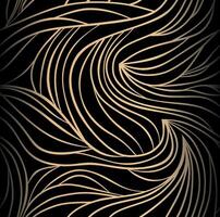 Abstract texture Background template of doodle Seamless wavy line curve linear wave free form repeat Pattern flat illustration design metallic on black vector