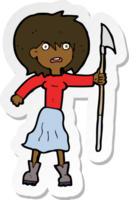 sticker of a cartoon woman with harpoon png