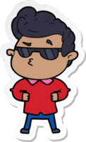 sticker van een cartoon coole kerel png