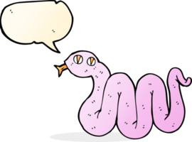 divertente cartone animato serpente con discorso bolla png