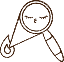 Magnifying Glass Charcoal Drawing png