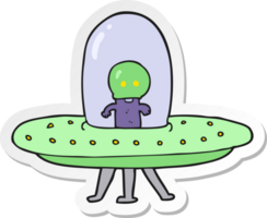 sticker of a cartoon flying saucer png