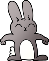 dessin animé doodle lapin gris png