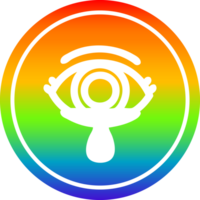 mystic eye crying blood circular icon with rainbow gradient finish png