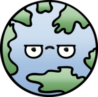 gradient shaded cartoon of a planet earth png