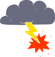 piatto colore illustrazione di nuvola temporalesca png