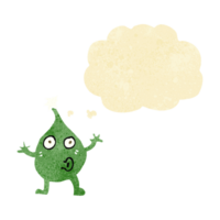 funny cartoon creature with thought bubble png