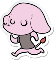 sticker van een schattige cartoonolifant png