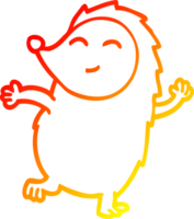 warm helling lijn tekening van een tekenfilm gelukkig egel png