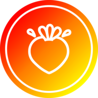 Fresco Fruta circular icono con calentar degradado terminar png