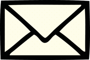 comic book style cartoon of a paper envelope png