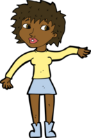 cartoon friendly woman waving png