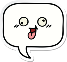 sticker of a cute cartoon speech bubble png