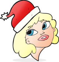 Cartoon-Frau bereit für Weihnachten png