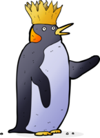 cartone animato imperatore pinguino agitando png