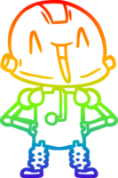 rainbow gradient line drawing of a cartoon robot png