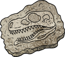 grunge textured illustration cartoon ancient fossil png