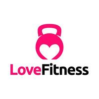 Fitness club logo with kettlebell on white, illustration template vector