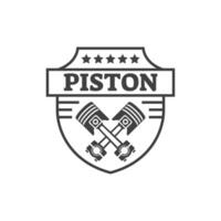Automotive piston workshop logo design modern badge style custom car service engine tune up logo. vector