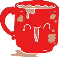 taza de oficina sucia de dibujos animados de estilo de color plano png