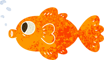 retrò illustrazione stile strambo cartone animato pesce png