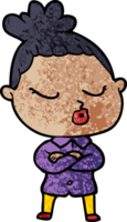 mujer tranquila de dibujos animados png