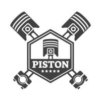 Automotive piston workshop logo design modern badge style custom car service engine tune up logo. vector