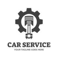 Automotive piston workshop logo design modern badge style custom car service engine tune up logo. vector