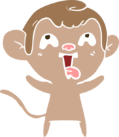 singe de dessin animé de style plat couleur fou png