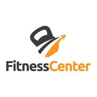 Fitness club logo with kettlebell on white, illustration template vector