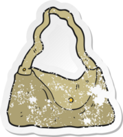 adesivo retrô angustiado de uma bolsa de desenho animado png