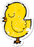 distressed sticker of a cartoon bird png