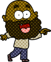 cartoon crazy happy man with beard png