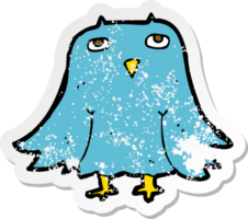 retro distressed sticker of a cartoon owl png