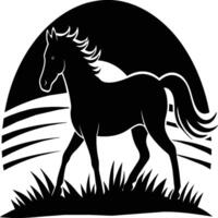 Horse silhouette animal isolated on white background. Black horses graphic element illustration. vector