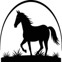 Horse silhouette animal isolated on white background. Black horses graphic element illustration. vector