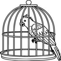 Cockatoo coloring pages. Bird outline for coloring book. vector