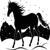 Horse silhouette animal isolated on white background. Black horses graphic element illustration. vector